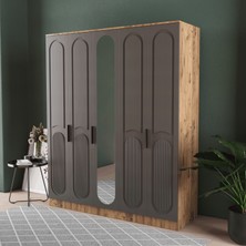T&B Derin 5 Kapaklı Eko Gardırop - Mdf Kapak