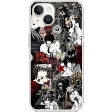 TechTree iPhone 13 - 14 Uyumlu Death Note Kolaj Tasarımlı Baskılı Silikon Kılıf
