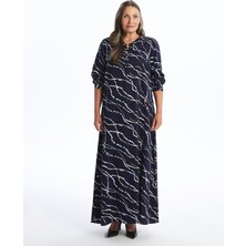 Lc Waikiki Yeni Sezon Kaçık Yaka Desenli Elbise