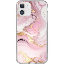 TechTree iPhone 11 Uyumlu Pembe Mermer Baskılı Silikon Kılıf