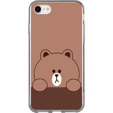TechTree iPhone 6 - 6s Uyumlu Kahverengi Ayı Tasarımlı Baskılı Silikon Kılıf