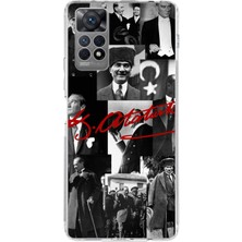 TechTree Redmi Note 11 Pro Uyumlu Kırmızı Mustafa Kemal Atatürk Imza Baskılı Silikon Kılıf