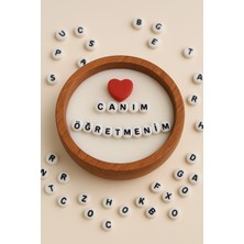 Nish Candles Gizli Mesajlı Mum Canım Öğretmenim El Yapımı Soya Mum Ahşap Kasede, Çift Fitilli, Biricik Öğretmenlerimizin Gününü Kutlamak Için