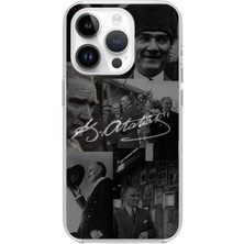 TechTree iPhone 14 Pro Uyumlu Kemal Atatürk Imza Baskılı Silikon Kılıf