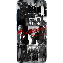 TechTree Redmi Note 11 - 11S Uyumlu Kırmızı Mustafa Kemal Atatürk Imza Baskılı Silikon Kılıf