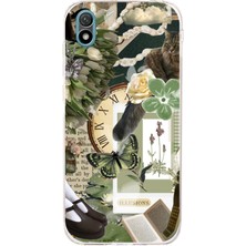 TechTree Huawei Y5 2019 - Honor 8s Uyumlu Yeşil Estetik Pano Kolaj Baskılı Silikon Kılıf