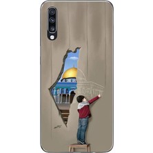 TechTree Samsung Galaxy A70 Uyumlu Mescid-I Aksa Duvar Baskılı Silikon Kılıf