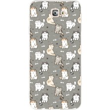 TechTree Samsung Galaxy J7 Prime Uyumlu Minik Sevimli Kediler Baskılı Silikon Kılıf