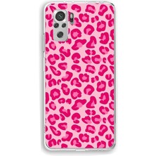 TechTree Redmi Note 10 ve 10S Uyumlu Pembe Leopar Tasarımlı Baskılı Silikon Kılıf