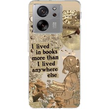 TechTree Xiaomi Mi 13T - 13T Pro Uyumlu Kitap Okuyan Kadın Retro Baskılı Silikon Kılıf