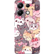 TechTree Poco X6 Pro Uyumlu Sevimli Kediler Baskılı Silikon Kılıf