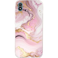 TechTree Huawei Y5 2019 - Honor 8s Uyumlu Pembe Mermer Baskılı Silikon Kılıf