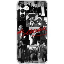 TechTree Samsung Galaxy A04S Uyumlu Kırmızı Mustafa Kemal Atatürk Imza Baskılı Silikon Kılıf