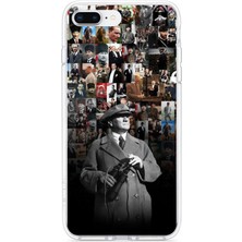 TechTree iPhone 7 Plus ve 8 Plus Uyumlu Atatürk Portre Kolaj Baskılı Silikon Kılıf
