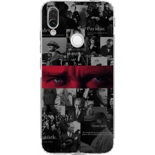 TechTree Redmi Note 7 Uyumlu Atatürk Gözler Tasarım Baskılı Silikon Kılıf