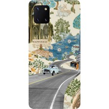 TechTree Samsung Galaxy Note 10 Lite Uyumlu Yeşil Sanatsal Yol Çiçekler Baskılı Silikon Kılıf