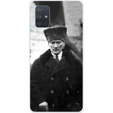 TechTree Samsung Galaxy A71 Uyumlu Mustafa Kemal Atatürk Portre Baskılı Silikon Kılıf