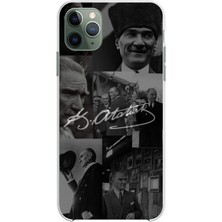 TechTree iPhone 11 Pro Max Uyumlu Kemal Atatürk Imza Baskılı Silikon Kılıf