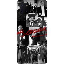 TechTree Samsung Galaxy Note 10 Lite Uyumlu Kırmızı Mustafa Kemal Atatürk Imza Baskılı Silikon Kılıf
