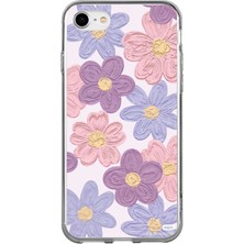TechTree iPhone 6 - 6s Uyumlu Renkli Papatyalar Sulu Boya Baskılı Silikon Kılıf