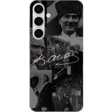 TechTree Galaxy S24 Fe Uyumlu Kemal Atatürk Imza Baskılı Silikon Kılıf