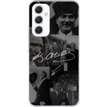 TechTree Samsung Galaxy A54 Uyumlu Kemal Atatürk Imza Baskılı Silikon Kılıf