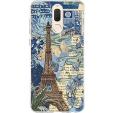 TechTree Huawei Mate 10 Lite Uyumlu Paris ve Eyfel Kulesi Baskılı Silikon Kılıf