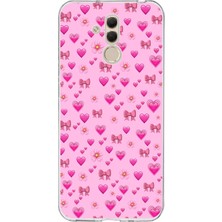 TechTree Huawei Mate 20 Lite Uyumlu Pembe Minik Kalpler Baskılı Silikon Kılıf