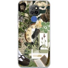 TechTree General Mobile Gm 20 Uyumlu Yeşil Estetik Pano Kolaj Baskılı Silikon Kılıf