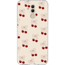 TechTree Huawei Mate 20 Lite Uyumlu Fiyonklu Kirazlar Baskılı Silikon Kılıf