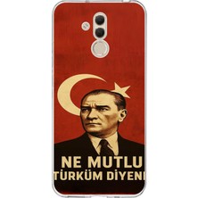 TechTree Huawei Mate 20 Lite Uyumlu Ne Mutlu Türkiye Bayrak Atatürk Baskılı Silikon Kılıf