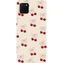 TechTree Samsung Galaxy Note 10 Lite Uyumlu Fiyonklu Kirazlar Baskılı Silikon Kılıf