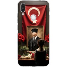 TechTree Redmi Note 7 Uyumlu Atatürk Türk Bayrağı Tablo Baskılı Silikon Kılıf