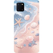 TechTree Samsung Galaxy Note 10 Lite Uyumlu Sahil Deniz Kabuğu Baskılı Silikon Kılıf