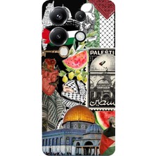 TechTree Poco X6 Pro Uyumlu Filistin Özgürlük Kolajı Baskılı Silikon Kılıf