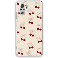 TechTree Redmi Note 10 ve 10S Uyumlu Fiyonklu Kirazlar Baskılı Silikon Kılıf