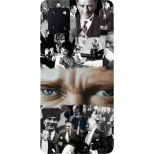 TechTree Samsung Galaxy Note 10 Lite Uyumlu Atatürk Renkli Kolaj Gözler Baskılı Silikon Kılıf