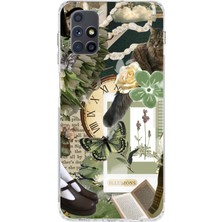 TechTree Samsung Galaxy M51 Uyumlu Yeşil Estetik Pano Kolaj Baskılı Silikon Kılıf