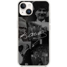 TechTree iPhone 13 - 14 Uyumlu Kemal Atatürk Imza Baskılı Silikon Kılıf