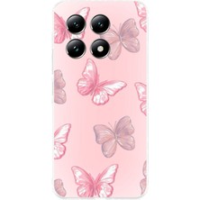 TechTree Xiaomi Mi 14T Pro Uyumlu Pembe Kelebekler Baskılı Silikon Kılıf