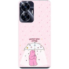 TechTree Realme C55 Uyumlu Protect Your Energy Tasarımlı Baskılı Silikon Kılıf