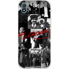 TechTree Huawei Y5 2019 - Honor 8s Uyumlu Kırmızı Mustafa Kemal Atatürk Imza Baskılı Silikon Kılıf