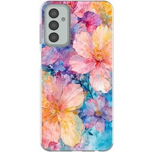 TechTree Samsung Galaxy M13 - M23 Uyumlu Renkli Çiçekler Sulu Boya Baskılı Silikon Kılıf