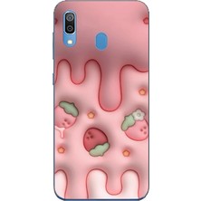 TechTree Samsung Galaxy A20 / A30 Uyumlu Çilekli Pasta Baskılı Silikon Kılıf