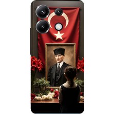 TechTree Poco X6 Pro Uyumlu Atatürk Türk Bayrağı Tablo Baskılı Silikon Kılıf