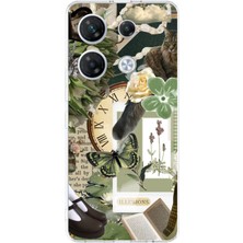 TechTree Infinix Gt 20 Pro Uyumlu Yeşil Estetik Pano Kolaj Baskılı Silikon Kılıf