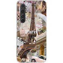 TechTree Mi Note 10 Lite Uyumlu Paris Kolaj Baskılı Silikon Kılıf