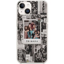 TechTree iPhone 13 - 14 Uyumlu Friends Nostalji Tasarımlı Tasarımlı Baskılı Silikon Kılıf