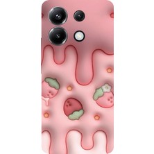 TechTree Poco X6 Pro Uyumlu Çilekli Pasta Baskılı Silikon Kılıf