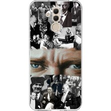 TechTree Huawei Mate 20 Lite Uyumlu Atatürk Renkli Kolaj Gözler Baskılı Silikon Kılıf